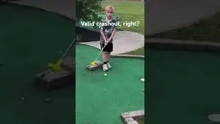 Little kid crashes out over mini golf #minigolf #crashout #unlucky