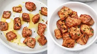 Garlic Butter Salmon Bites Recipe (Salmon Cubes)