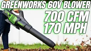 Воздуходувка Greenworks Strongest 60V Pro | 700 куб. футов в минуту, 170 миль в час