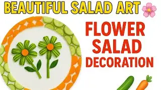 Creative Salad Decoration | Beautiful Cucumber & Carrot Flower Art