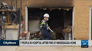 7 people in hospital following house fire in Mississauga