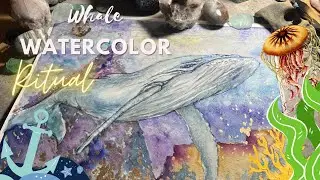 Hidden Tides of Truth Whale Watercolor Shaman Ritual of Atlantis Timelapse Painting
