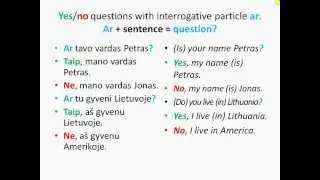 Learn Lithuanian - Lesson 1