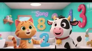 Cat and Cow&rsquo;s Bath Song &ndash; Learning Numbers | Counting Song for Kids | Nursery Rhymes
