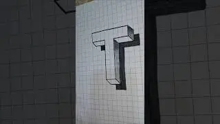 3d drawing of letter T/ how to draw 3d