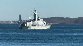 Swedish corvette HMS Stockholm (P 11) leaves Kiel naval base