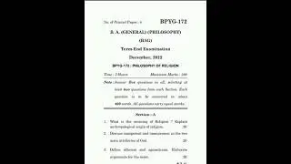 BPYG-172 Question paper dec-2022#english #ignou
