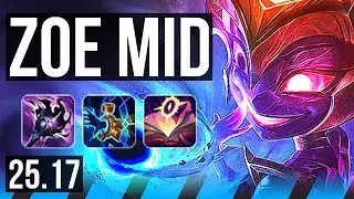 ZOE vs FIZZ (MID) | 53k DMG, 15/4/15, Dominating | KR Master | 25.17