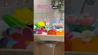 Flower bath 🌺 🛁 what's next? #asmr #bathroutine #bathessentials #night #shorts #fyp #bathtime
