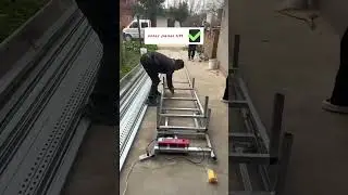 Solar panel electric ladder lift assembly process #powerlifter #hoistladder