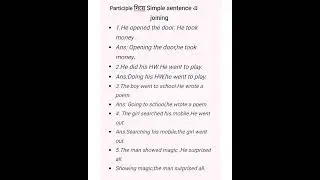Joining into Simple sentence with participle #english #languagelearning #basic #grammarrules