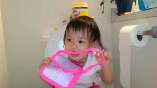 Aria learning the alphabet while potty train