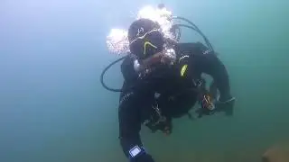Beaver Lake Dam, Arkansas (The Bluffs) Last Decompression stop from a Solo Dive to 118ft.