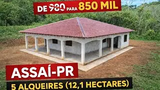 SÍTIO À VENDA EM ASSAÍ – PR | 5 ALQUEIRES | CASA NOVA | RIO E NASCENTE | R$ 850 MIL