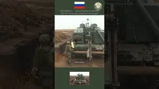 2S19 Msta-S -  self-propelled howitzer 152 mm fires and destroys the target #military #defence