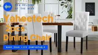 Yaheetech Button-Tufted Faux Leather Dining Chair (White) #diningchair