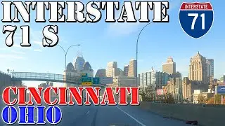 I-71 South - Downtown Cincinnati - Ohio - 4K Highway Drive