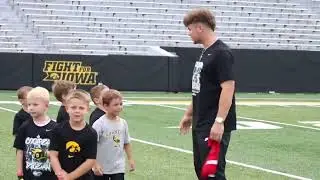 Former Iowa football star Cooper DeJean hosts youth football camp at Kinnick Stadium