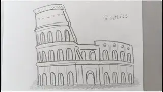 How to draw the Coliseum in Rome