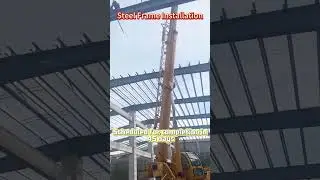 Steel frame installation #buildingmaterials #construction#steelstructure