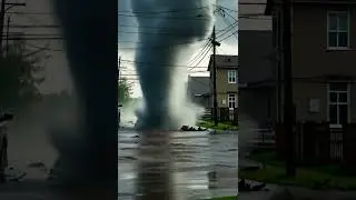 Tornado touches down on the flooded street #terribletornado #tornadousa #florida2024