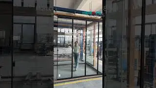 HDSAFE Partition Wall Glass Folding Door Accessories Bi Fold Door Interior Aluminum Folding Patio