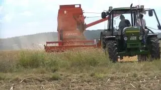 Deutz Fahr gezogener Mähdrescher M66TS Sommertour August  Getreide Ernte 2013 in der Rhein Main