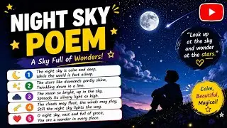 🔴Night Sky Poem | Night Sky Poem For Kids |  Poem And Painting On Night Sky