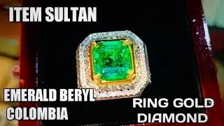 EMERALD BERYL COLOMBIA TOP QUALITY RING GOLD DIAMOND WA +62857-7285-9204