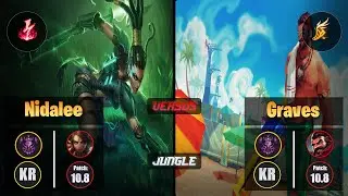Master NIDALEE [Electrocute] (Jungle) VS  GRAVES - Master KR Patch 10.8