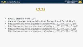Lecture 73 &mdash; Semantic Parsing | NLP | University of Michigan