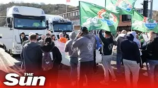P&O Ferries workers protest against sackings with entire crew laid off