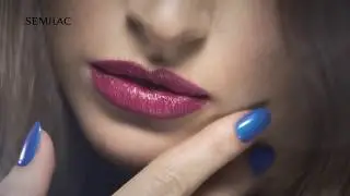Semilac Strawberry Blue Nail Art