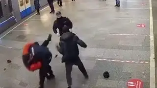 Двое мигрантов, напали на сотрудников полиции в метро Тульская