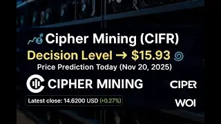 📈 ⏳ 🌀 Cipher Mining (CIFR) Decision Level &rarr; $15.93 | Price Prediction Today (Nov 20, 2025)