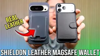 Кожаный кошелек Shieldon Magsafe для Pixel и iPhone