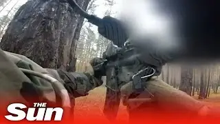 Explosive head-cam footage shows Ukrainian sniper taking out Russian patrol