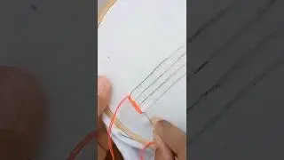 Romanian couching sititch//Basic hand embroidery for beginners #shortvideo #shorts #viral