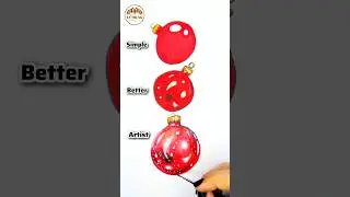 Christmas Ball Painting | How to Draw Christmas Ball Realistic 🌈🎄 #christmas #acrylic #art