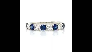 Sapphire and Diamond Half Eternity Ring