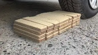 4k | CRUSHING Crunchy & Soft Things by CAR! ⚠️ - Experiment Car Vs Wafer