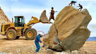 Extreme Mountain Work! From Stone Loading to Marble Making Process