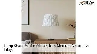 Lamp Shade White Wicker Iron Medium Decorative Inlays