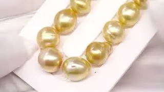 34pcs Golden Circle Pearl Necklace - GLNL47