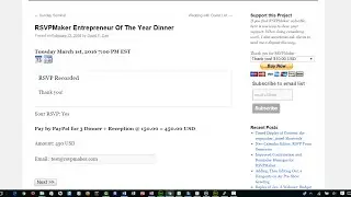 Video: RSVPMaker WordPress Plugin Improvements to PayPal Payments, RSVP Form Options