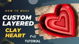 DIY - Clay Heart ❤️/Handmade Custom Layered Heart Clay Jewellery Tray/Ring dish/home decor.