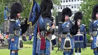 RAF Central Scotland Pipes and Drums play Armed Forces Day