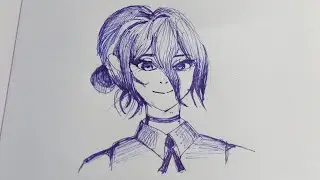 Anime girl pen drawing 🗿✨#trending #viralvideo #anime #shorts 