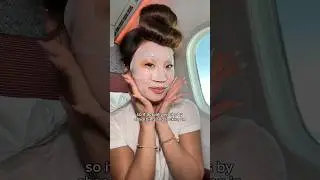 Using the VIRAL OVERNIGHT MASK on my LONGEST flight yet?!😱🤩 #kbeauty #koreanskincare #skincare