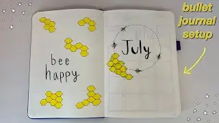 July 2021 Bullet Journal Setup | Honey Bee theme | starting a new bullet journal + announcement!